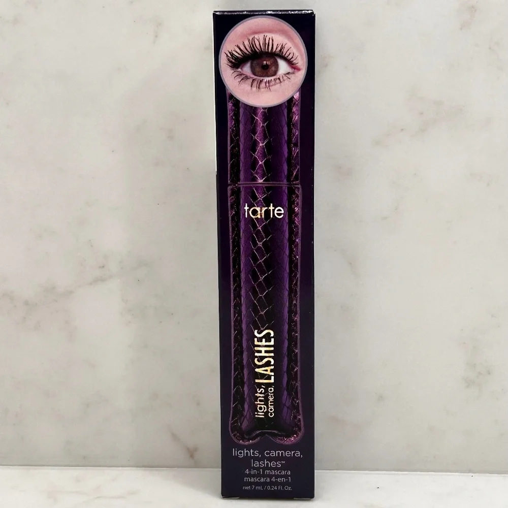 NIB Tarte Lights Camera Lashes 4-in-1 Mascara Black Full‎ Size 6M PAO